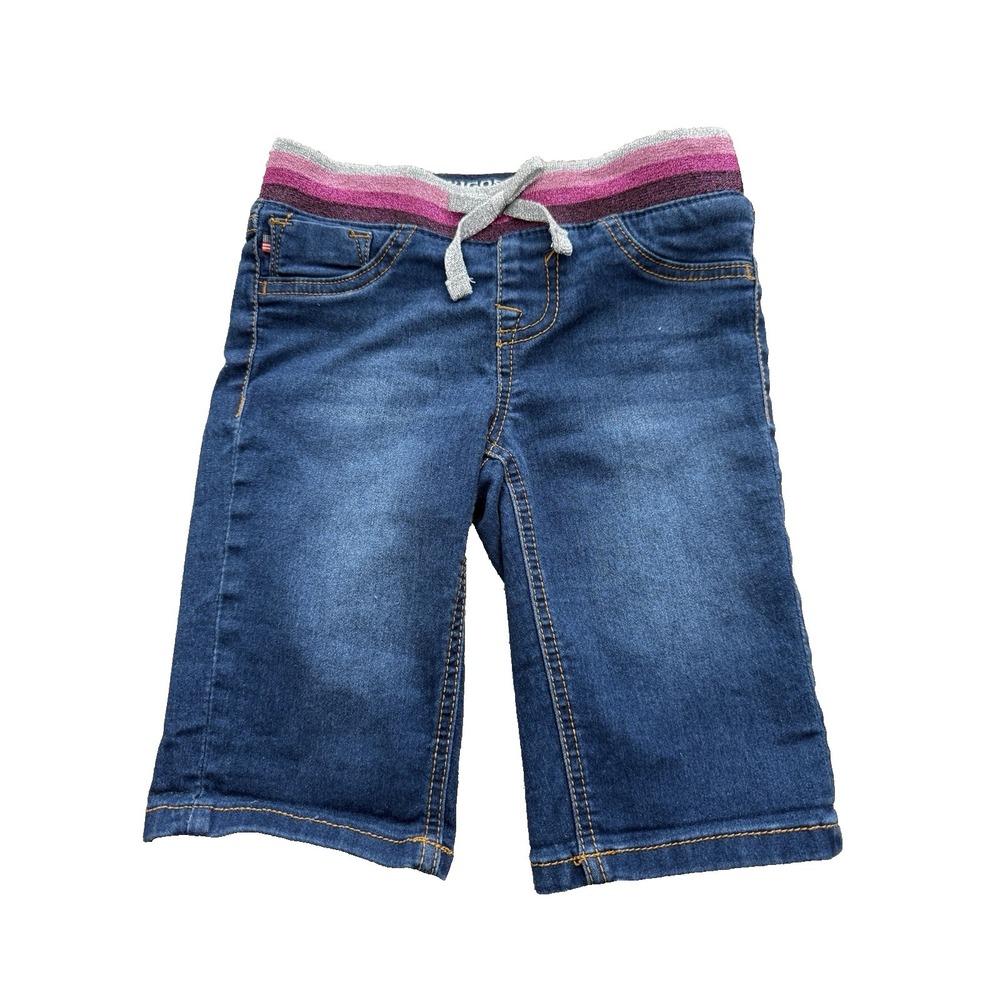 VIGOSS Girl's Small (7/8) Blue Denim Bermuda Shorts Glitter Stripe‎ Casual